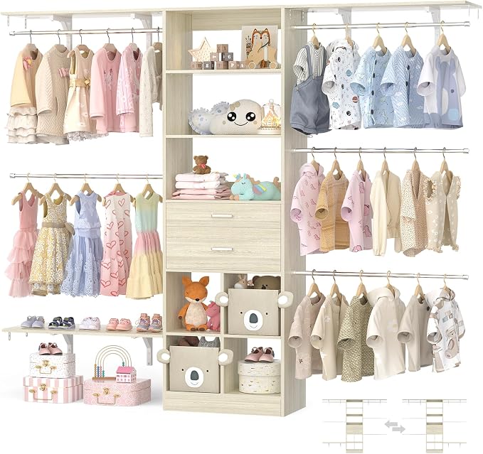 Closet System - 4.75-8FT Closet Organizer System by Besiost