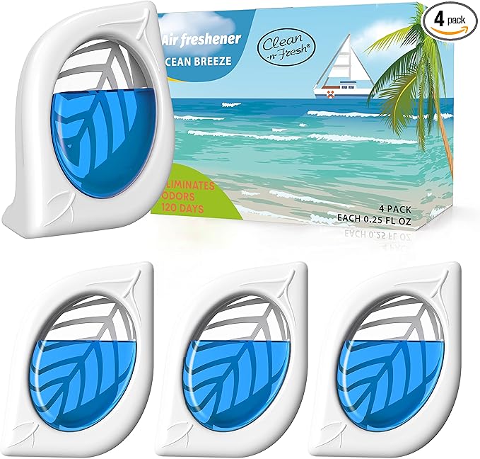 Air Deodorizer, 4 Pack, Ocean Scent, Odor Eliminator by Clean-n-Fresh