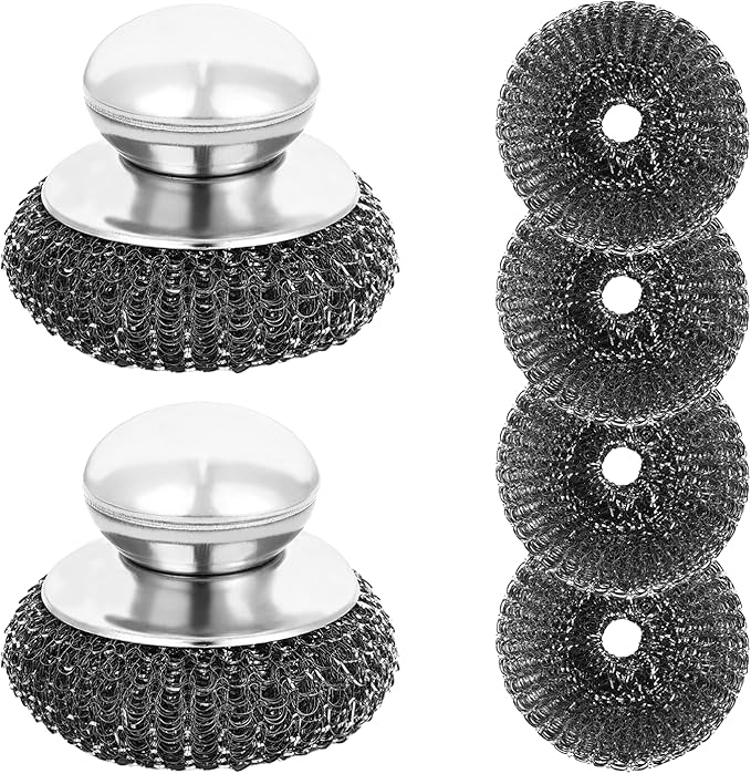 6Pcs Steel Wool Scrubber, Stainless Steel Scrubber by Unknown