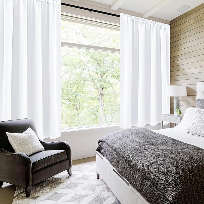 DWCN White Curtains for Living Room Thermal Insulated, 50% Light Blocking - Image 2