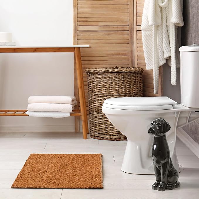 Black Labrador Ceramic Toilet Brush Holder - Image 7