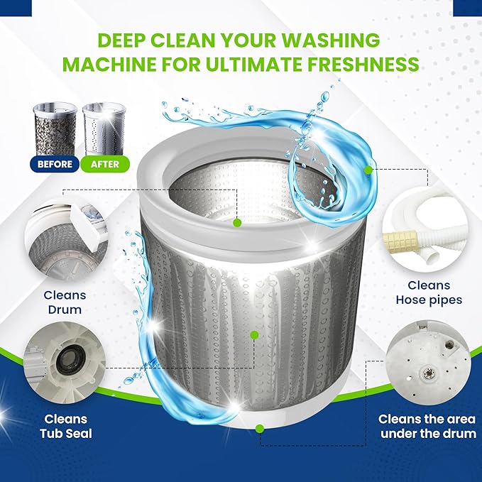True Fresh Washing Machine Cleaner Tablets, 15 Solid Deep Cleaning Tablet - Image 3