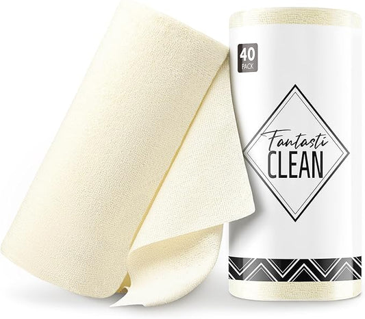 Fantasticlean Microfiber Cleaning Cloth Roll -40 Pack, Tear Away Microfiber by Fantasticlean