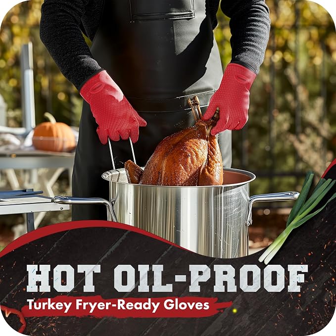 KITCHEN PERFECTION S Silicone Smoker Oven Gloves -Extreme Heat Resistant BBQ - Image 5