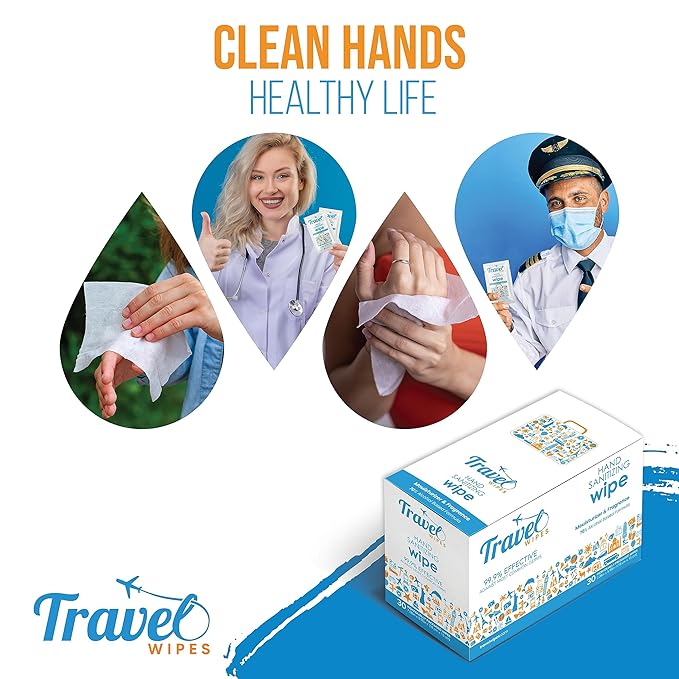 Hand Sanitizing Travel Wipes – 30ct Individually Wrapped | Fresh Citrus Scent - Image 4