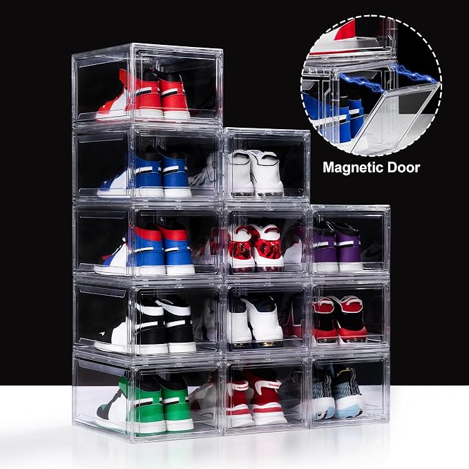 12 Pack Acrylic Shoe Boxes, Ultra Clear Shoe Boxes Stackable, Shoe Storage Box - Image 4