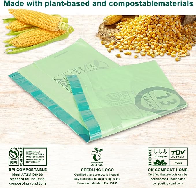 13 Gallon, Compostable Trash Bags - Image 6
