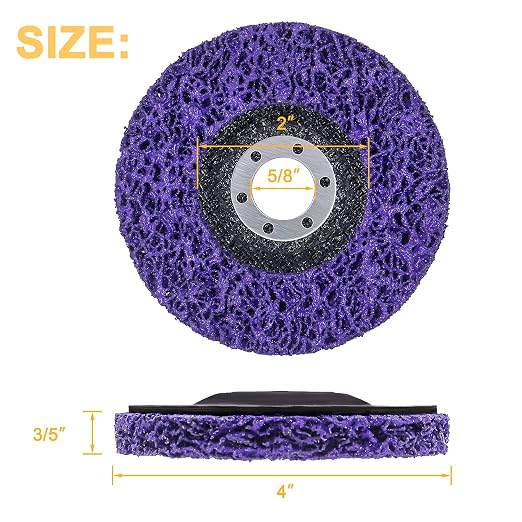 6 Pack 4" x 5/8" Strip Discs Stripping Wheel Fit Angle Grinder Clean and Remove - Image 3