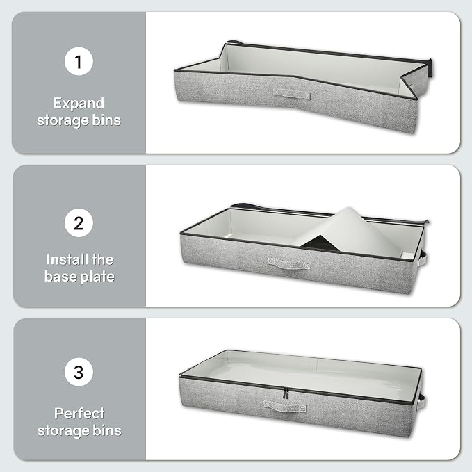 2-Pack Under Bed Storage Containers, 4.5 Inches Tall Low Profile Underbed - Image 9