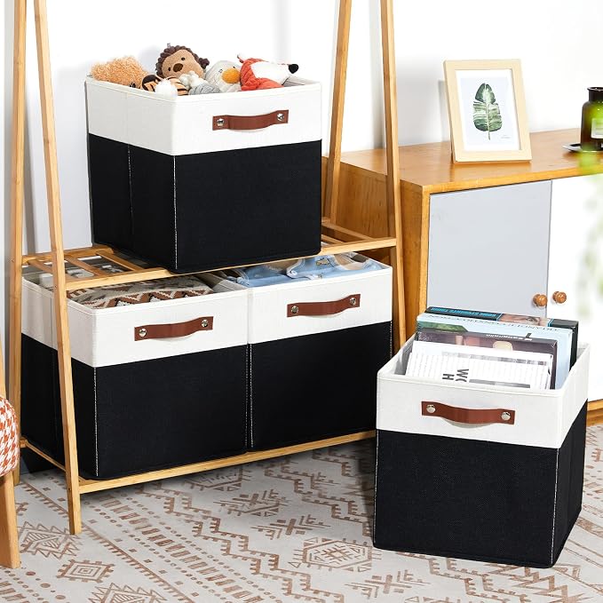 DULLEMELO Fabric Storage Bins for Shelves, Cube Storage Organizer Bins - Image 4