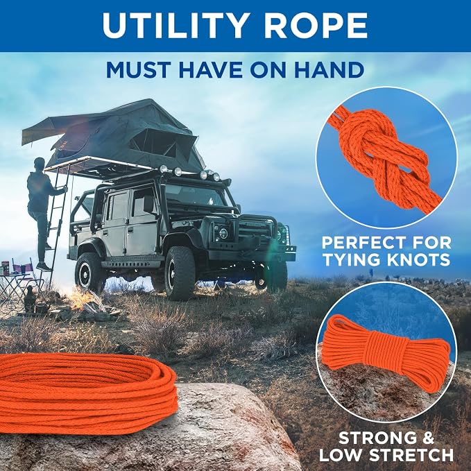 TECEUM Cotton Rope 3/16” – 50 FT – Strong All-Purpose Braided Rope – Natural - Image 6