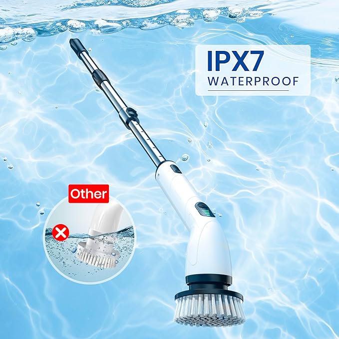 Electric Spin Scrubber, Full-Body IPX7 Waterproof Cordless Shower Scrubber - Image 3