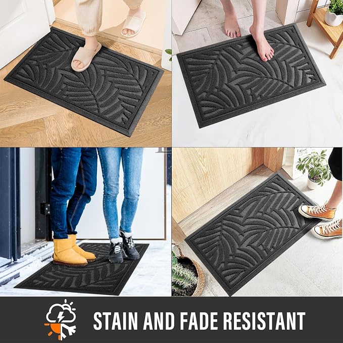 Front Door Mat, Absorbent Resist Dirt Welcome Door Mat Indoor Outdoor, - Image 5