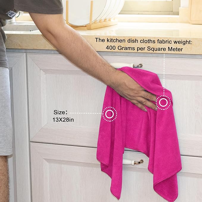 kimteny 13x28 Inches Kitchen Cloth Dish Towels, 400 GSM Premium Dishcloths - Image 2