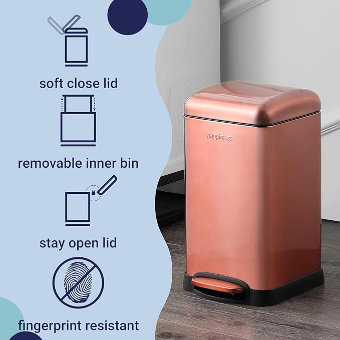 happimess HPM1012D Betty Retro Mini 3.2-Gallon Step-Open Trash Can - Image 4