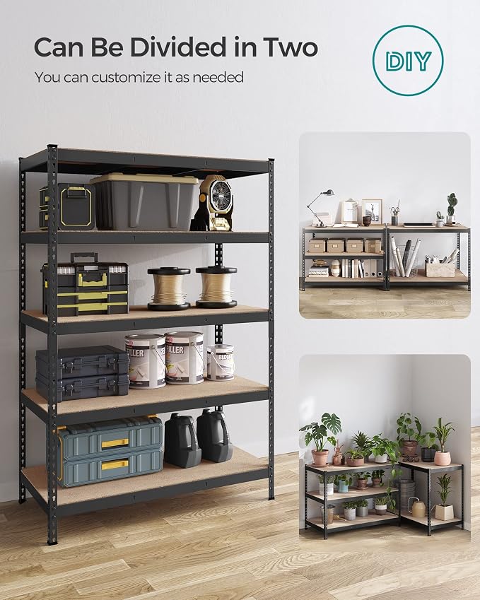 SONGMICS 5-Tier Storage Shelves, Load 2310 lb, Boltless Assembly, Adjustable - Image 7
