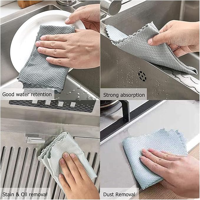 Microfiber Glass Cleaning Cloth, 10 Multi-Functional Reusable Lint Free Cloths - Image 5