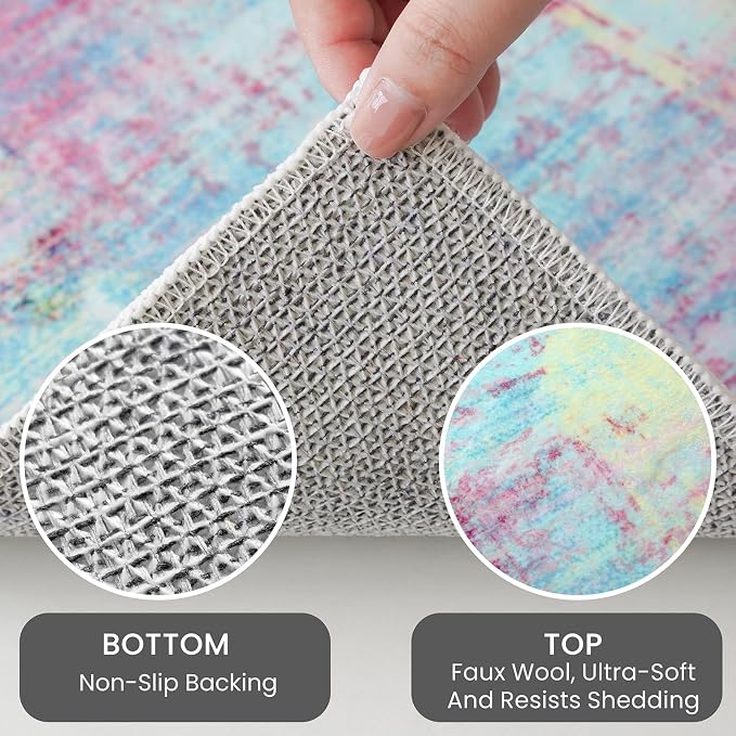 IOHOUZE Abstract Area Rugs 6x9 Ft Washable Rugs - Image 4