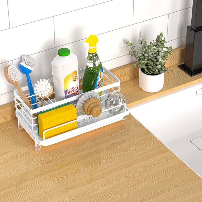Cisily Sponge Holder for Kitchen, Sink Caddy Organizer, Kitchen Sink Accessories - Image 6