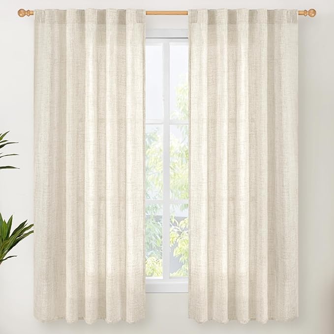 YoungsTex Linen Curtains 63 Inch Length by YoungsTex