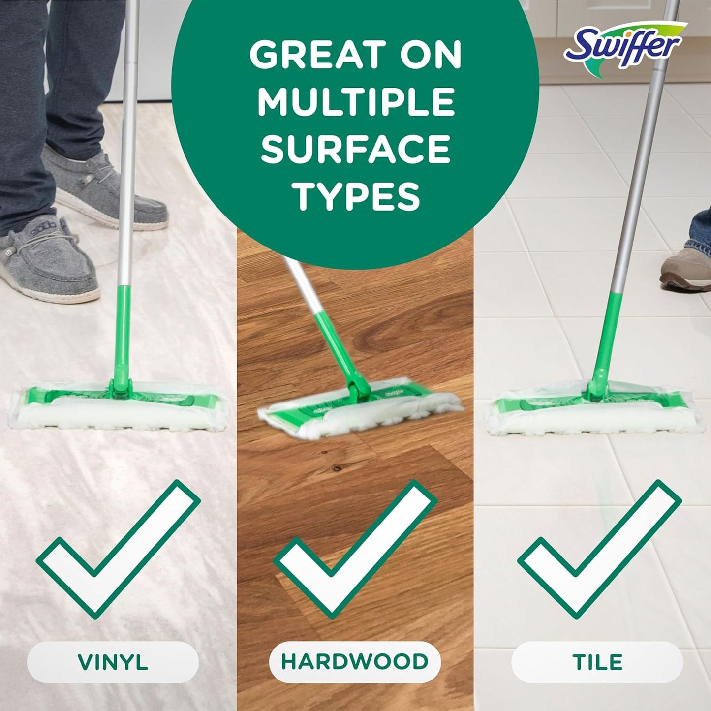Swiffer Sweeper Heavy Duty Dry Multi-Surface Cloth Refills for Floor Sweeping and Cleaning, 20 count (2 Pack)