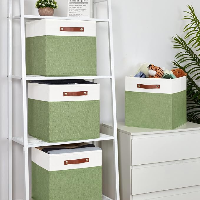 Temary 13 Inch Cube Storage Bin 4 Pack Fabric Storage Cubes Fabric Storage Bin - Image 6