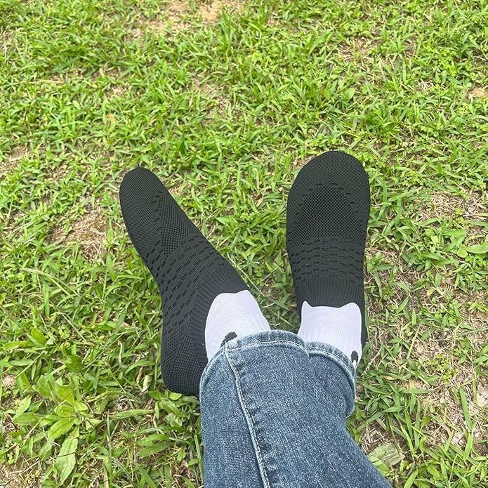 QZKDM Lightweight Slip on Grip Indoor House Slippers Barefoot Non Slip Home - Image 3