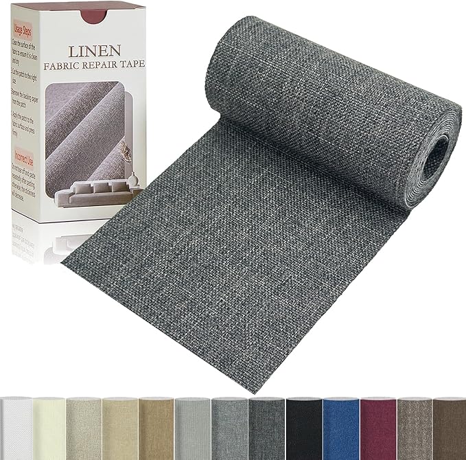 Linen Repair Tape 4x70 Inch Self-Adhesive Couch Patch Repair Fabric Patch by Givethingsanewlife