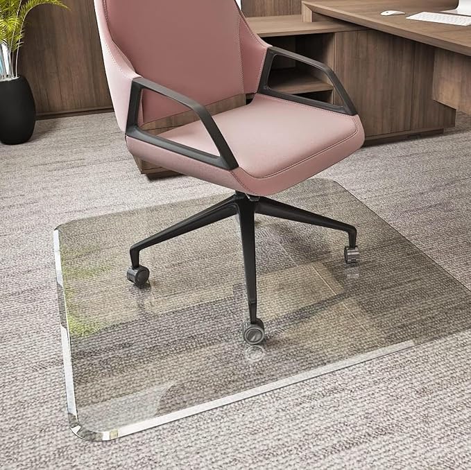 Exclusive Beveled Edge Glass Chair Mat by ClearlyInnovative