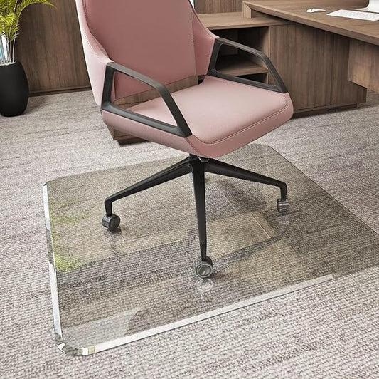 Exclusive Beveled Edge Glass Chair Mat by ClearlyInnovative