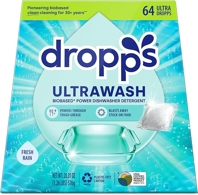 Dropps UltraWash Dishwasher Pods, Fresh Rain by Dropps