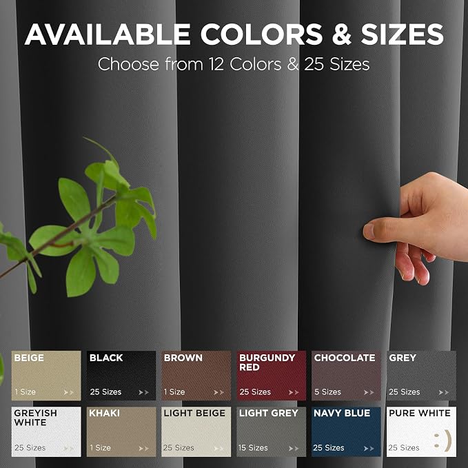 Joydeco Blackout Patio Sliding Door Curtains 90 Inches Long, Grommet Privacy - Image 7