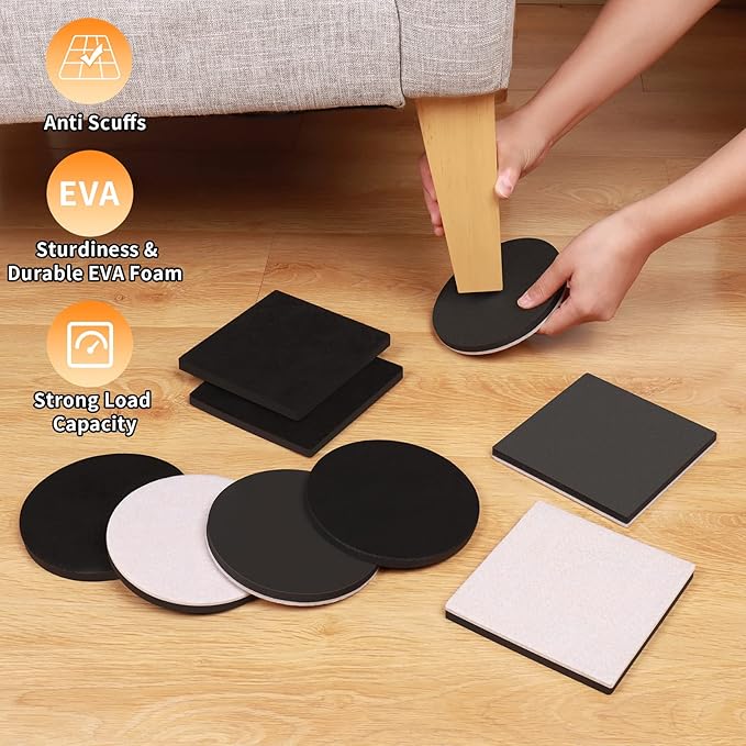 Ezprotekt 5" Round Felt Furniture Movers Sliders - Image 4