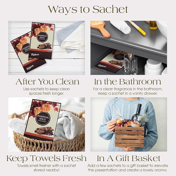 Simplicity Scents Pumpkin Spice Scented Sachets Pack of 3, Fall & Winter - Image 5
