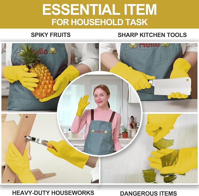 MAMISON 10 Pack Simple and Short Hands Gloves, Reusable Non-Slip Rubber Gloves - Image 3