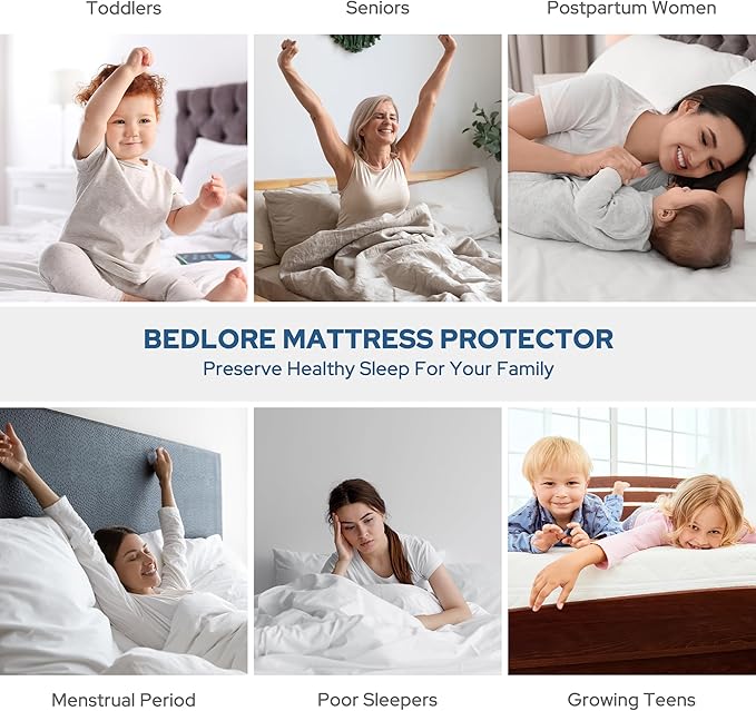 BEDLORE Waterproof Mattress Protector, King Size Noiseless Mattress Pad - Image 6