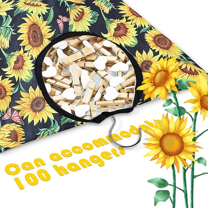 2 Pcs Sunflower Clothes Pin Bag Clothespin Bag Holder Clothespin Holder 15 X 11 - Image 3