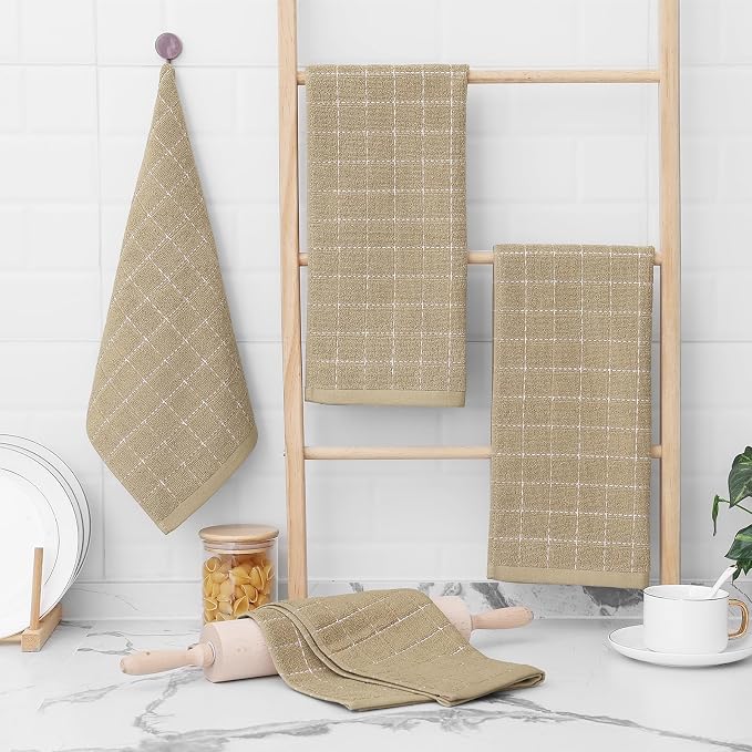 Homaxy 100% Cotton Terry Kitchen Towels, Checkered Designed, Soft and Super - Image 6