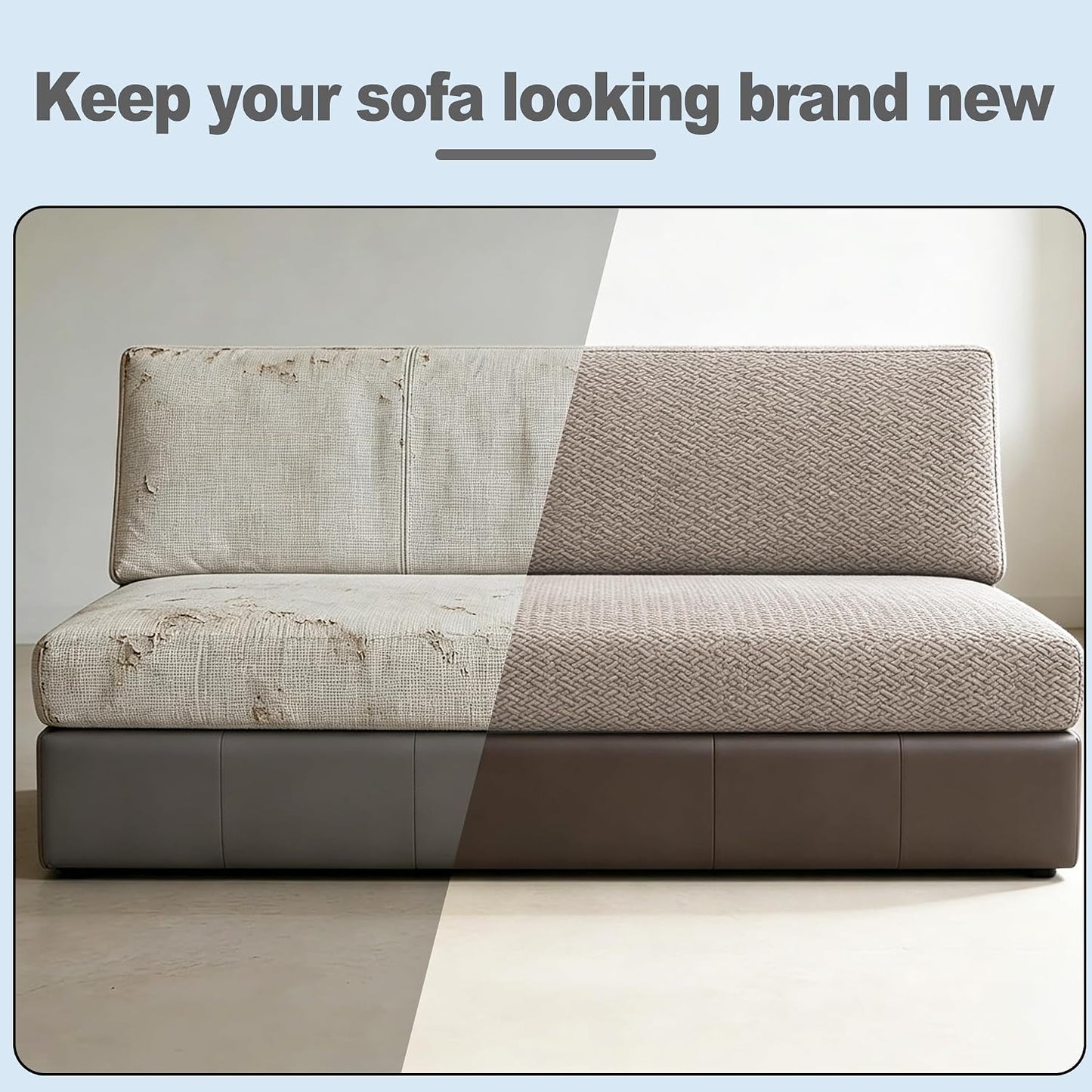 2 Piece RV Couch Covers for Sofa Bed，RV Jackknife Sofa Cover for Stretchable Backrest & Seat Covers, Non Slip Washable Furniture Slipcover for Pet Friendly