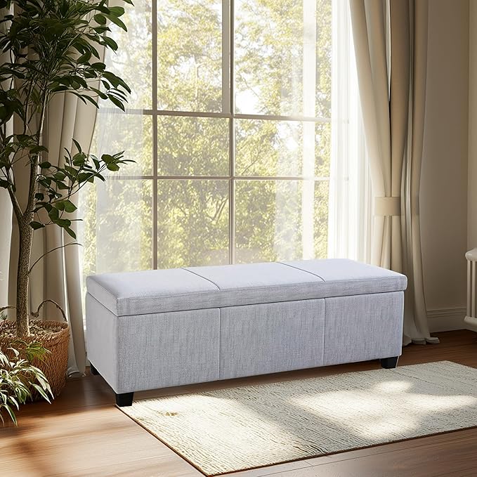 BELLEZE Storage Ottoman, 47 Inch Bench Bedroom Bench - Image 7