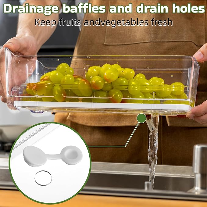 4 Pack Fridge Organizer Drawers, Stackable Pantry Organizers and Storage - Image 5