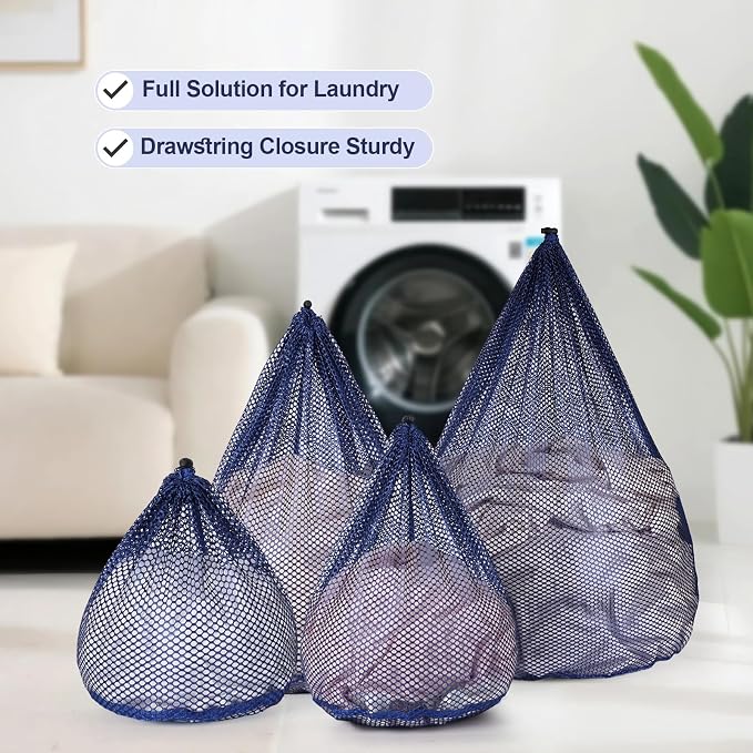 4Pcs Mesh Laundry Bags Washing Machine Mesh Wash Bags - Image 4
