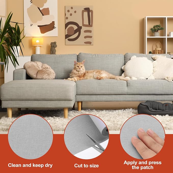 PATIKIL 70x6.2 Inch Linen Repair Tape, Repair Fabric Patch Self Adhesive Couch - Image 3