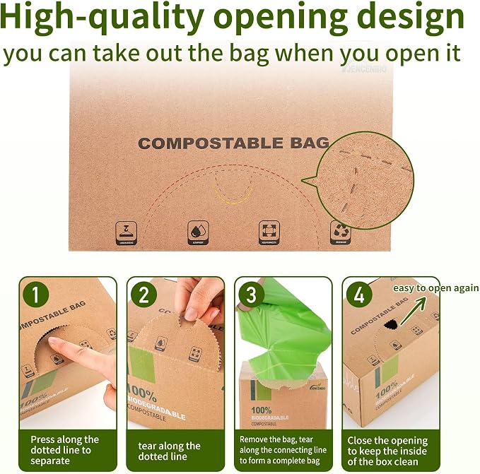 Compost Bags, 13 Gallon, Extra Thick 1.1 Mils, Compostable Food scrap waste bags - Image 4