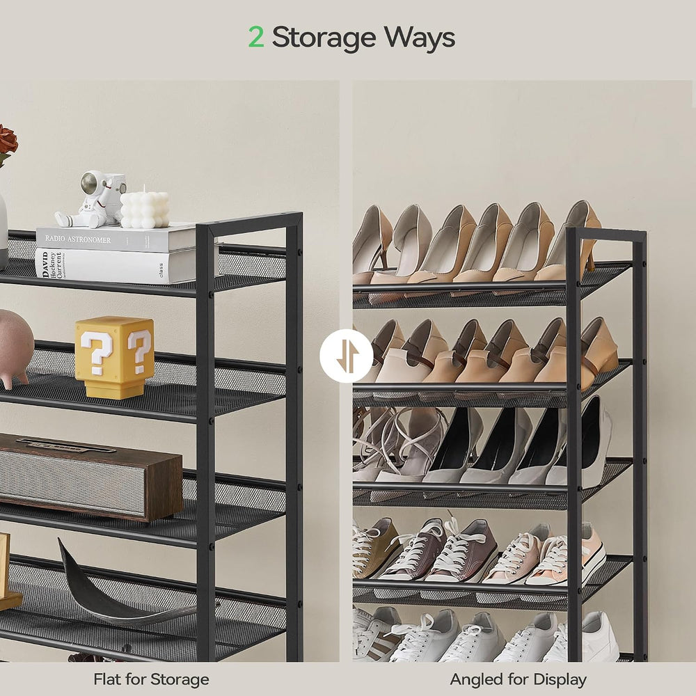 Nunsino Shoe Rack, Long Shoe Organizer,Max Holds 75 Pairs,12 Tier Metal Shoe ...
