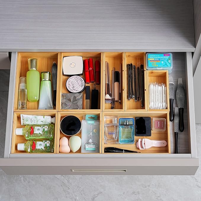 Fabsome Drawer Organizer, Small Wooden Container Tray - Image 2