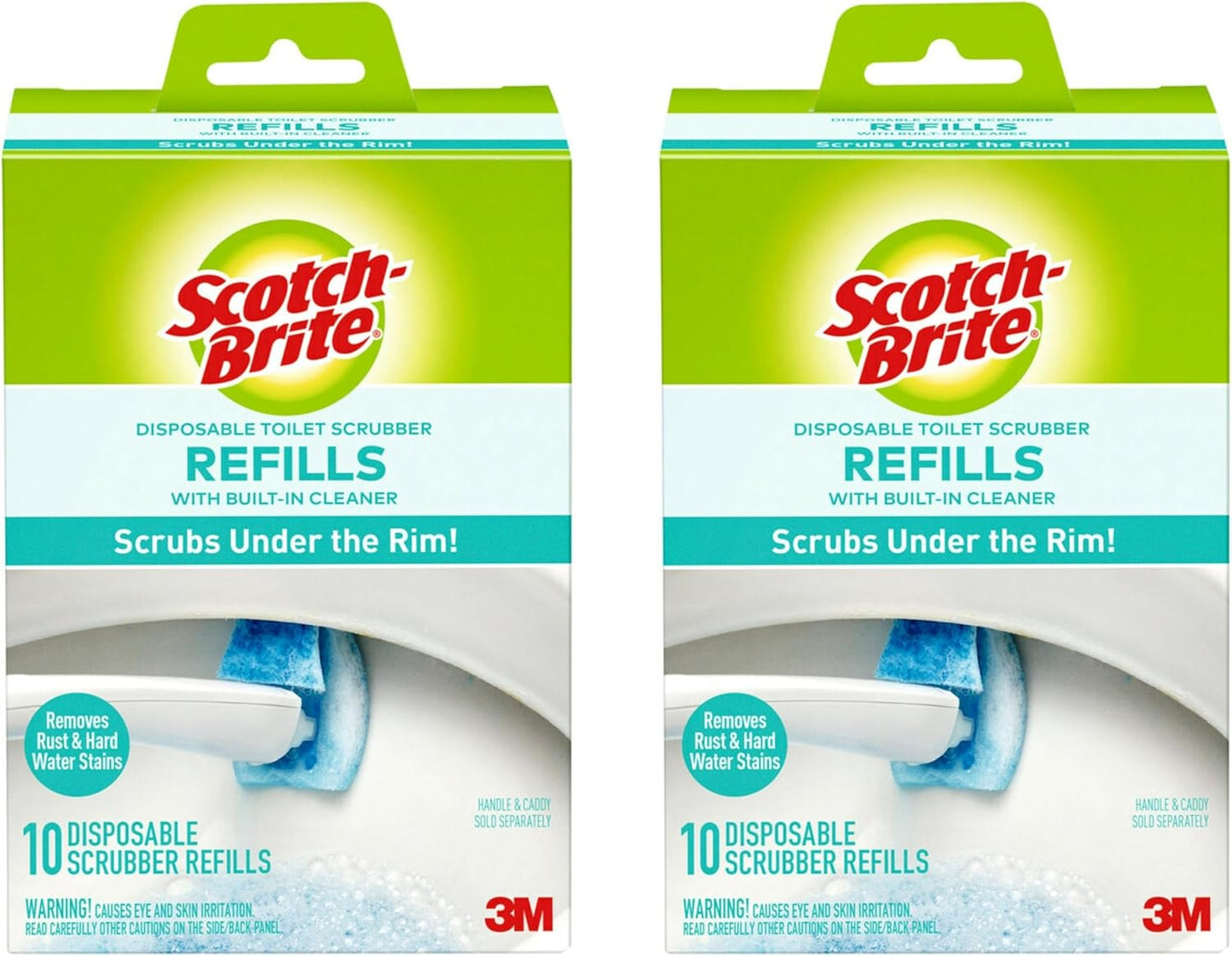 Scotch Brite Toilet Scrubber Refill Value Pack 2 Boxes of 10 Each Click N Flip