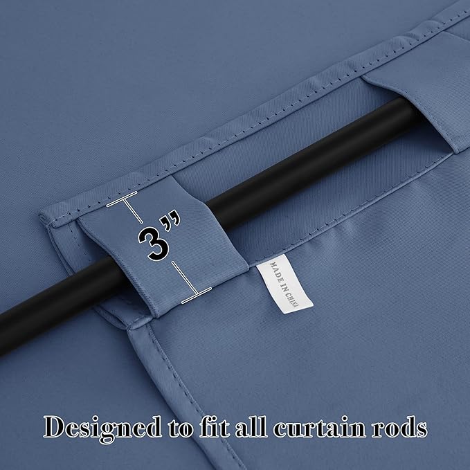 RYB HOME Blackout Curtains for Kitchen, Room Darkening Half Window Treatment - Image 2