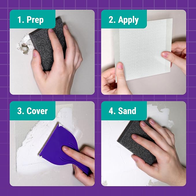 StrongPatch® 4 in. x 4 in. Flexible Self-Adhesive Wall Repair Patch – Versatile - Image 6