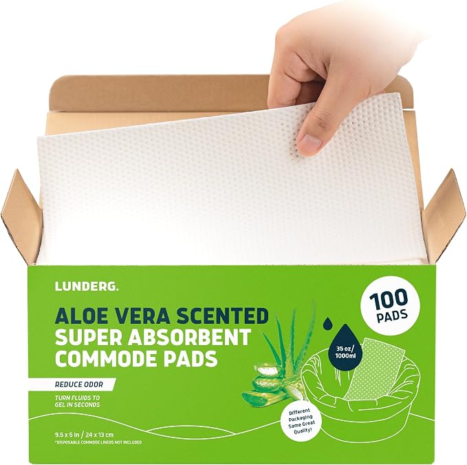 Lunderg Aloe Scented Super Absorbent Commode Pads by LUNDERG